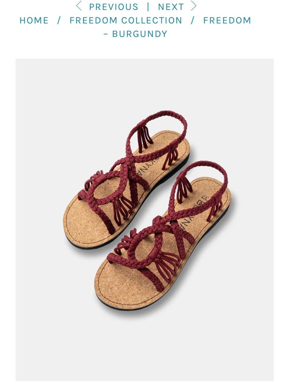 Freedom Collection Braided Tassel Sandals in Burgundy